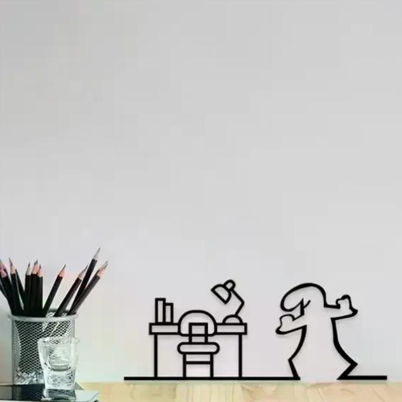 Line Figure Modern Metal Poster For Living Room Bedroom Switch Sticker Easy Hang Installation