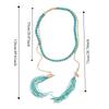 Hanging Neck Bohemian Waist Chain Rice Beads Sweater Chain Portable Long Turquoise Necklace  Girls