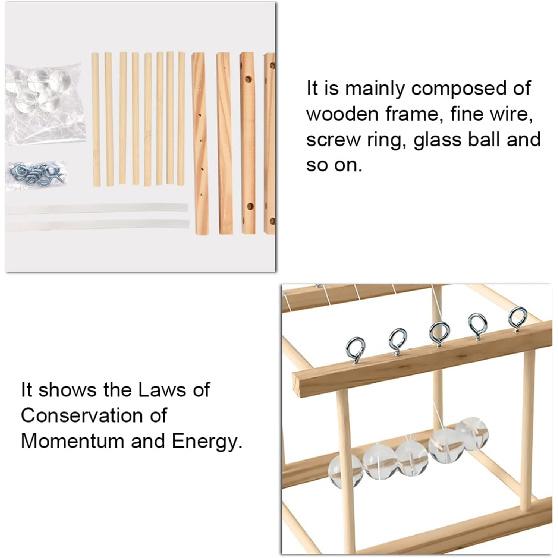 

VGEBY Шары Ньютона, Ньютон DIY Научный Эксперимент Игрушка Детская Развивающая Интеллект Игрушка