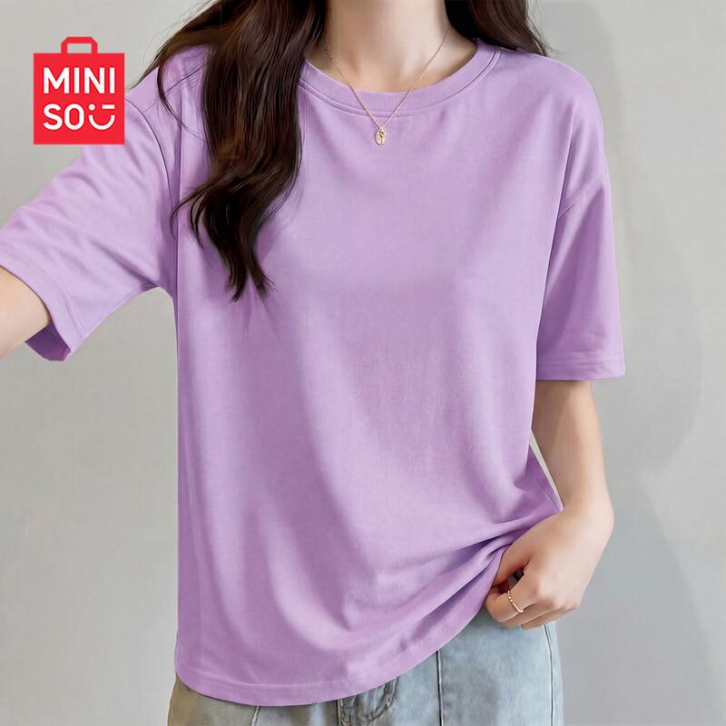 MINISO Women s Plus Size Pure Cotton Short Sleeve T-Shirt 2XL