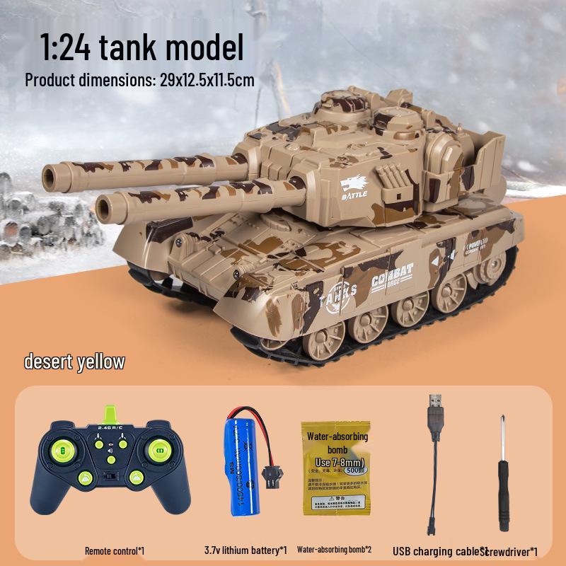 Remote Control Tank with Projectile Firing & Smoke Effect for Kids
