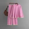 Fall Winter Lazy Wind Loose O-Neck Pulllover Sweater Suit Women's Solid Color Long Sleeve Knit Wide Leg Pants Two Piece Set