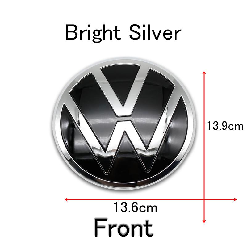 FD06-Valve Stems Caps For Volkswagen Polo 2019 2020 2021 2022 2023 2024 1Pc 139mm 110mm Car Logo Front Bonnet Hood Rear Trunk Emblem