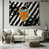 Valencia CF Logo Wall Tapestry Aesthetic Wall Hanging Printed Fabric Blanket Decorative Tapestries for Bedroom Living Room Home Decor