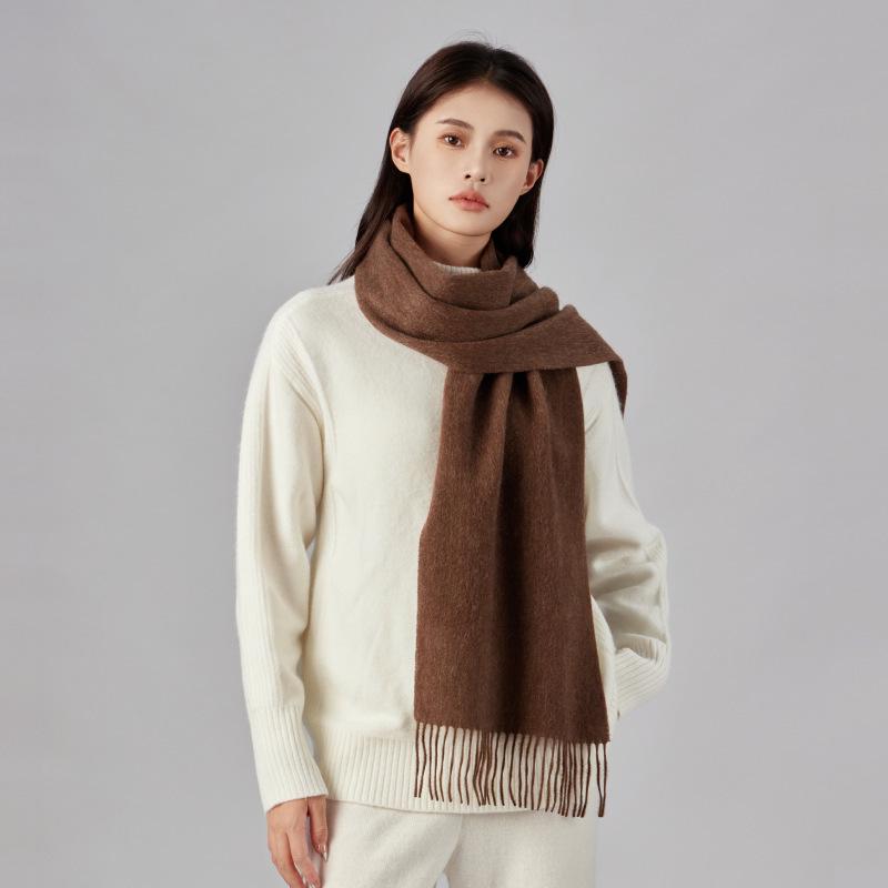 Korean Style 100% Wool Scarf: Women's Autumn/Winter Neck Warmer & Men's Shawl