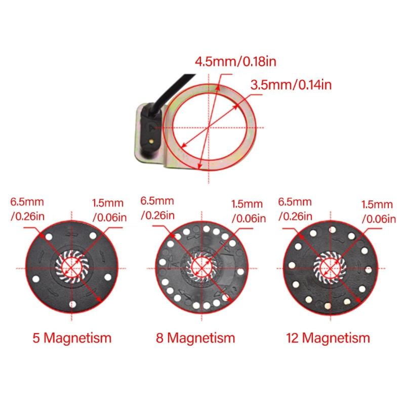 5 8 12 Magnets Pedals Assist System Universals Pulse Boosters Waterproofed for Electric Bicycles Conversions