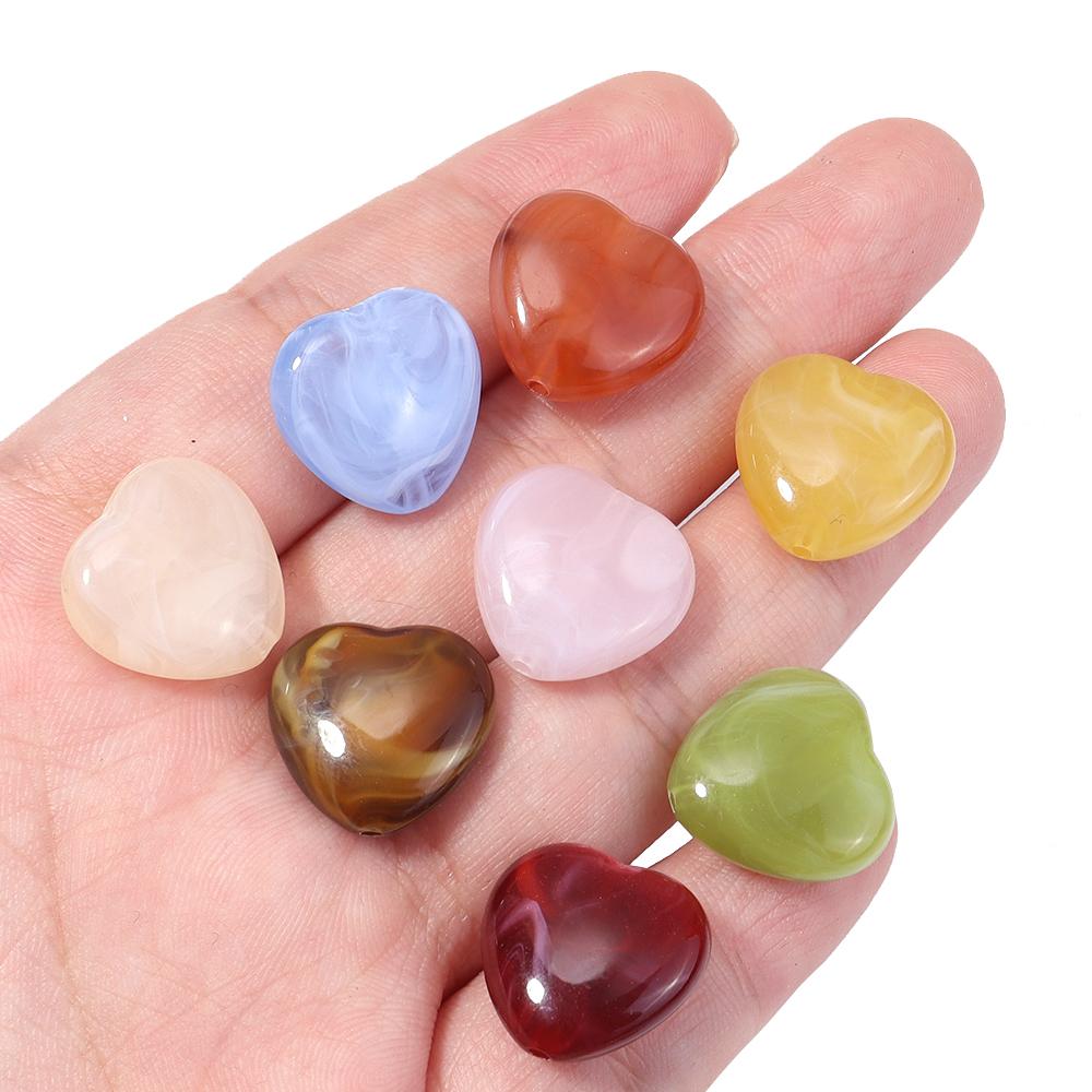 30pcs/Lot 15x15.5mm Double Colors Acrylic Beads for Jewelry Making Heart Cloud Beads Loose Spacer Beads DIY Bracelet Necklace