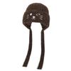 Winter warm ear protection pullover hat children cartoon cute cat embroidered knitted hat showing face small versatile wool hat