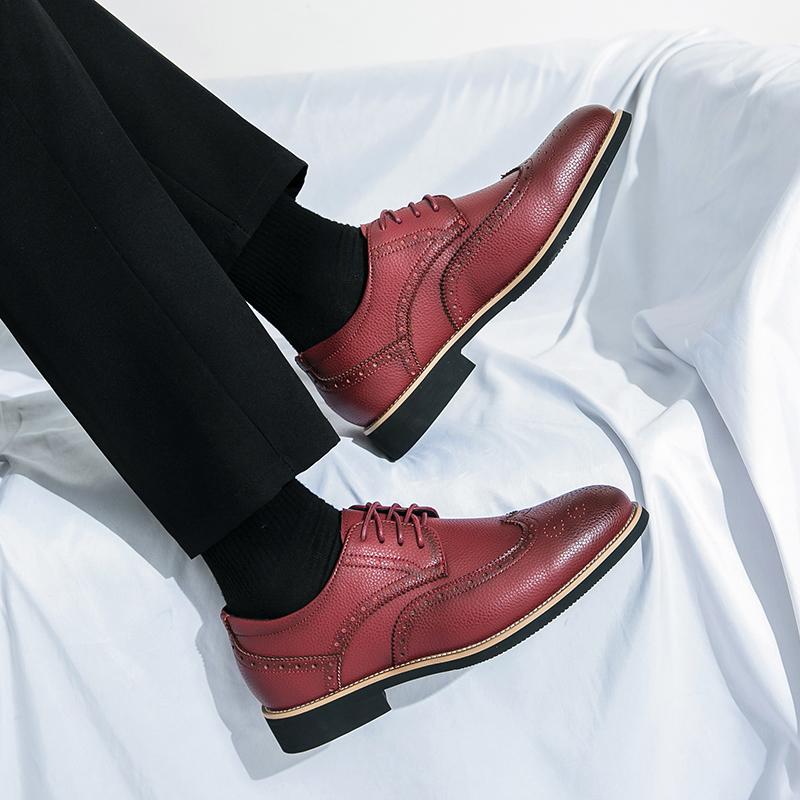 Fashion British Style Luxury Designer Shoe Non Slip Office Flats Men Casual Lether Shoes Breathable Male Formal Dress Oxfords Work Shoes