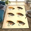Fishing Lovers Carpet Fishing Bait Pattern Rug for Living Room Bedroom Office Large Area Mat Available All Seasons Creative Gift
