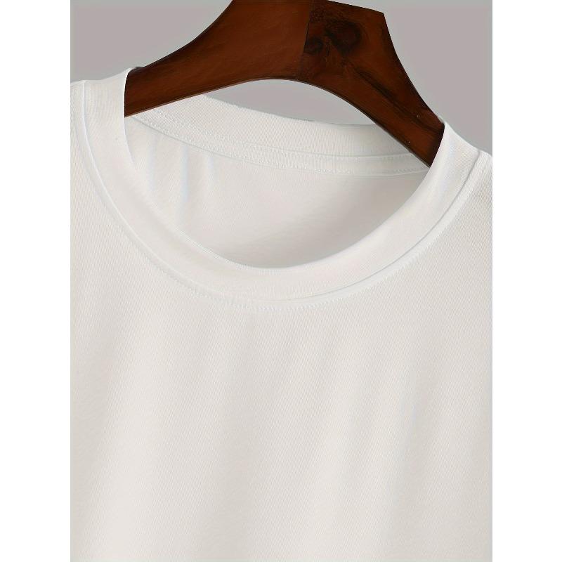 Tamanho Europeu Camiseta Masculina de Verão com Estampa Manga Curta Top