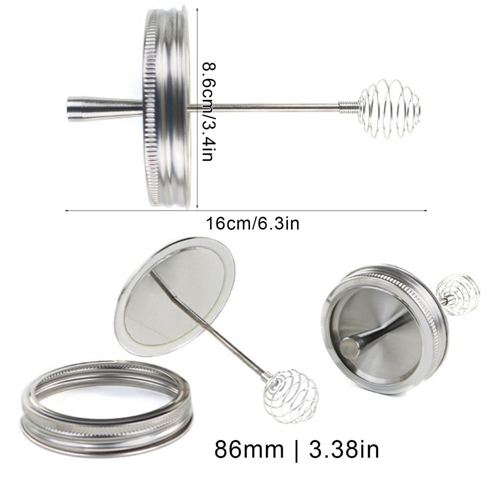 Honey Stirrers Lid Canning Lid And Hoop Lid With Honeycomb Cover Band Detachable Stainless Steel Lid For Regular Mouth Mason
