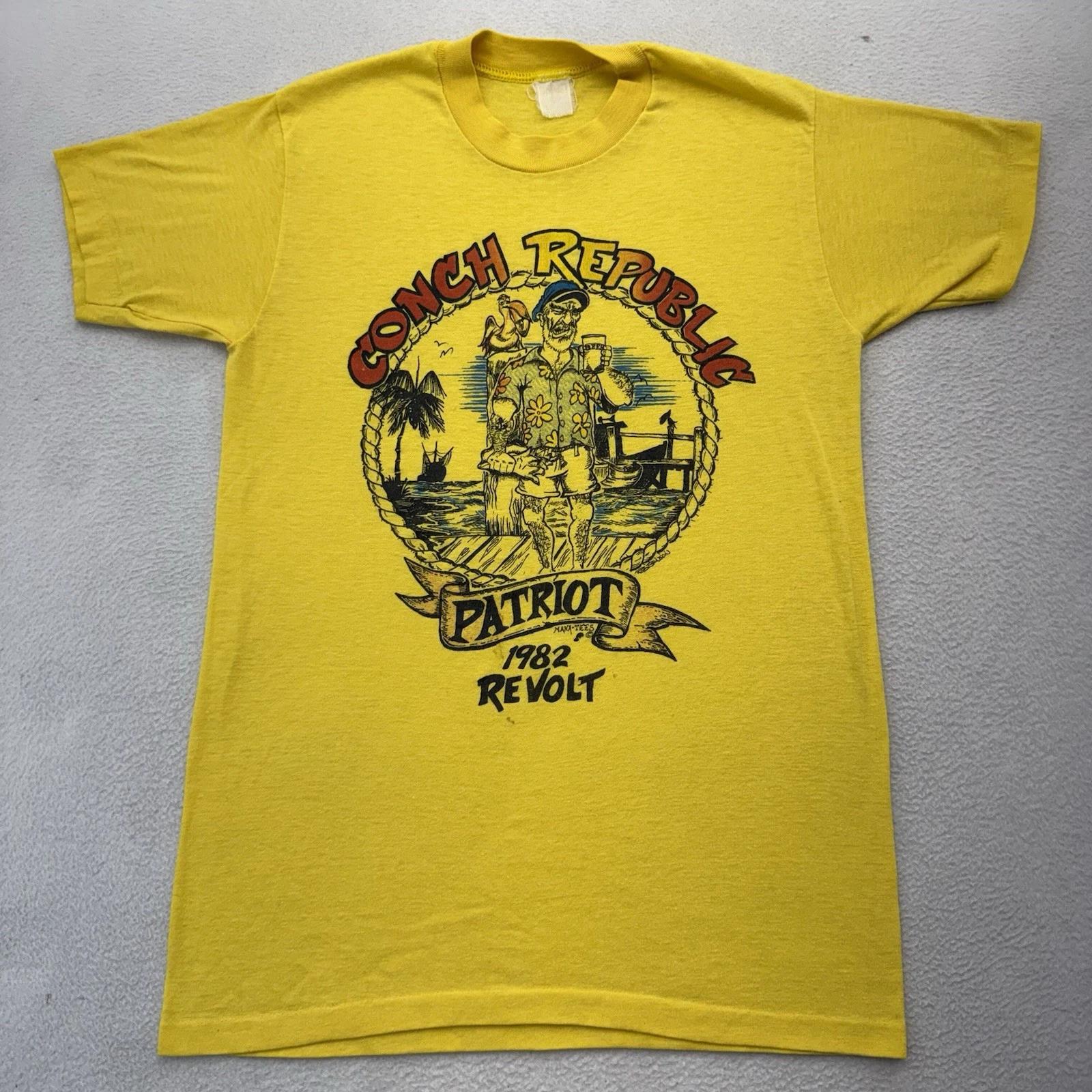 

Vintage Mens S Florida Keys Conch Republic Protest T Shirt Patriot 1982 FL 2XL