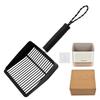 Stainless Steel Cats Litter Scooper Kits with Storage Holders Travel Design Litter Shovel For Home Outdoor Gardening Use