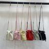 Korean Soft Leather Drawstring Mini Lucky Bag New Fashionable Versatile Messenger Cloud Bag Simple Small Bucket Bag