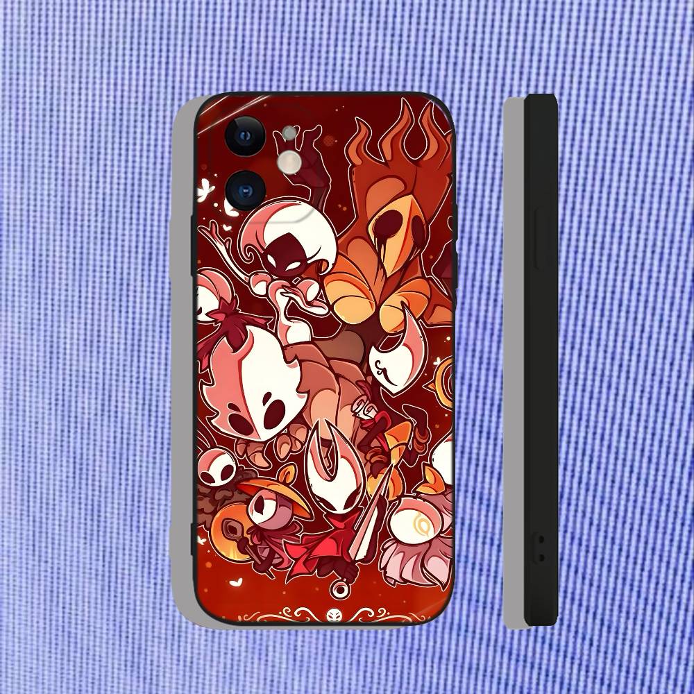 

H-Hollow Knight Silksong Phone Case For iPhone 16,15,14,13,12,11,Pro,Max,Plus,X,XS,XR,SE,8,7,Mini,Soft Silicone Black Case iPhone15