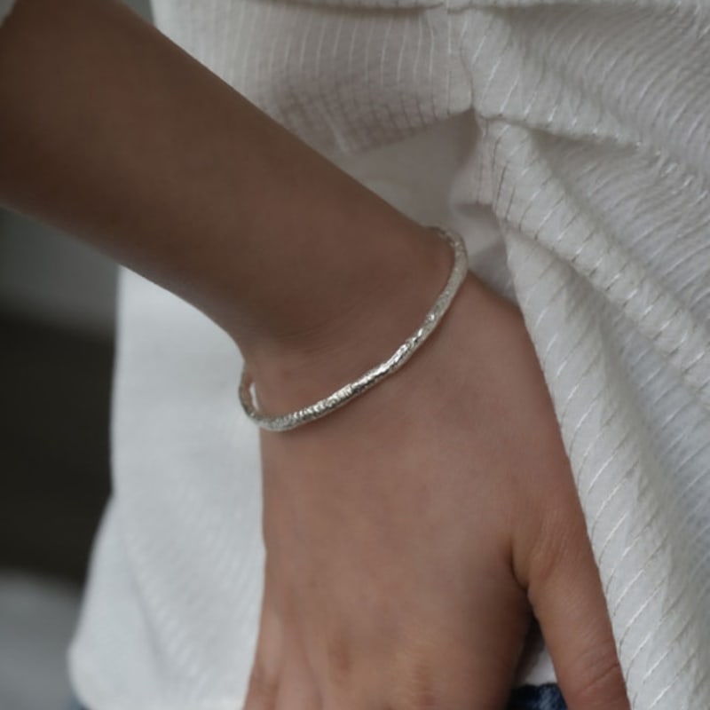 youngglow silver925 foil bangle bracelet (2color)