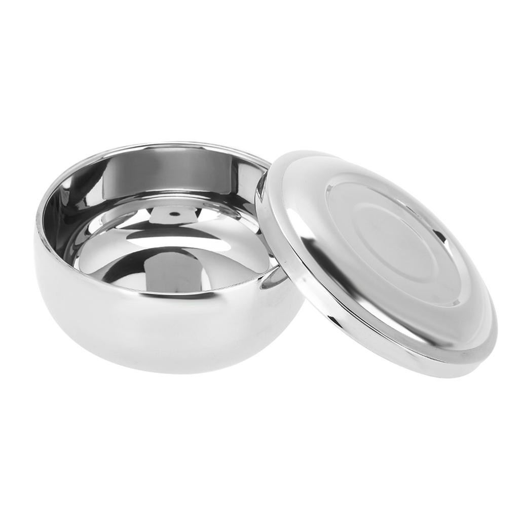 Universal Men Stainless Steel Beard Shaving Soap Bowl Shaving Mug Container With A Lid