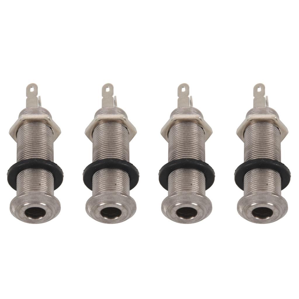 Classy-4X Electric Guitar Jack Chrome Threaded Cylinder Output Input Jack Plug Sockets 1/4 Inch For Electric Guitar