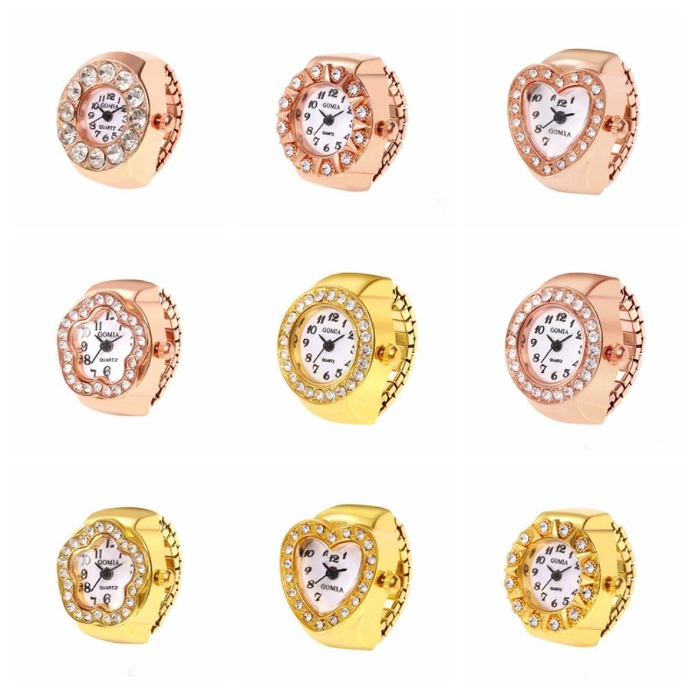 Diamond Ring Watch Stainless Steel Ladies Watch Fashion Finger Watch  Women