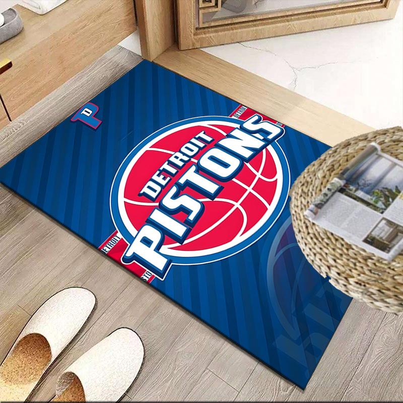Detroit-Pistons Logo Carpet, Kitchen Rugs, Yoga Mat, Non-Slip Mats, Rug for Bathroom, Living Room Bedroom, Camping Rugs Christmas Gift