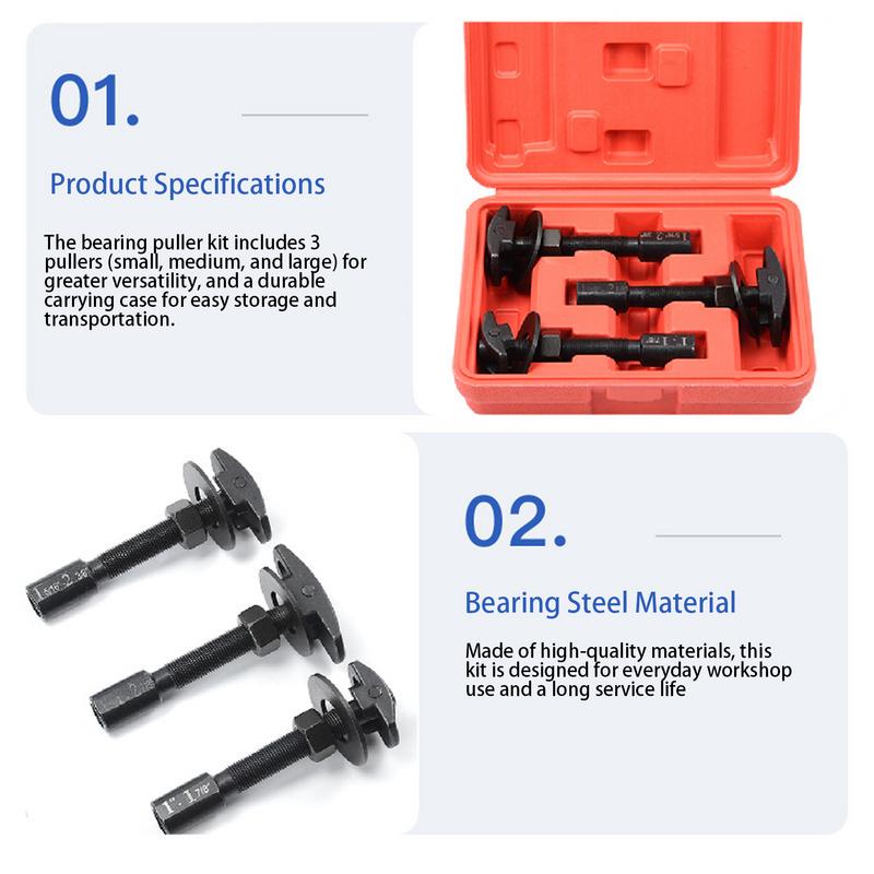 Axle Bearing Removal Tool Wheel Hub Axle Puller With Slide Hammer Vehicle Bearings Removal Tool Kit 3 Sizes Automotive Bearing