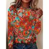 Fall/Winter Daily Women's Casual Top 3D Flower Print Women's Long-Sleeved T-Shirt Street Urban Fashion T-Shirt