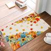 Fall Thanksgiving Pumpkin Sunflower Maple Leaf Welcome Doormat Entrance Non-slip Floormat Balcony Hallway Bath Rug Autumn Decor