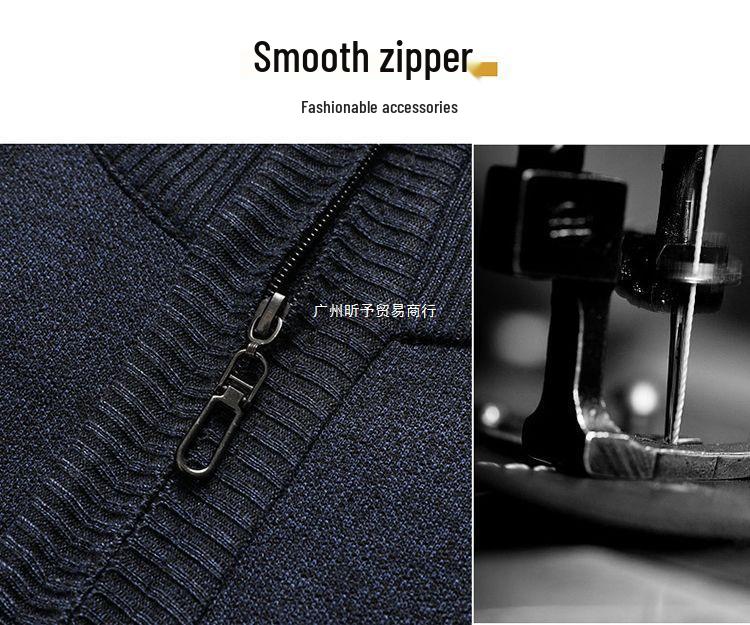 Men's High Neck Half-Zip Fleece Sweater – Trendy, Thick Knitwear for Autumn & Winter