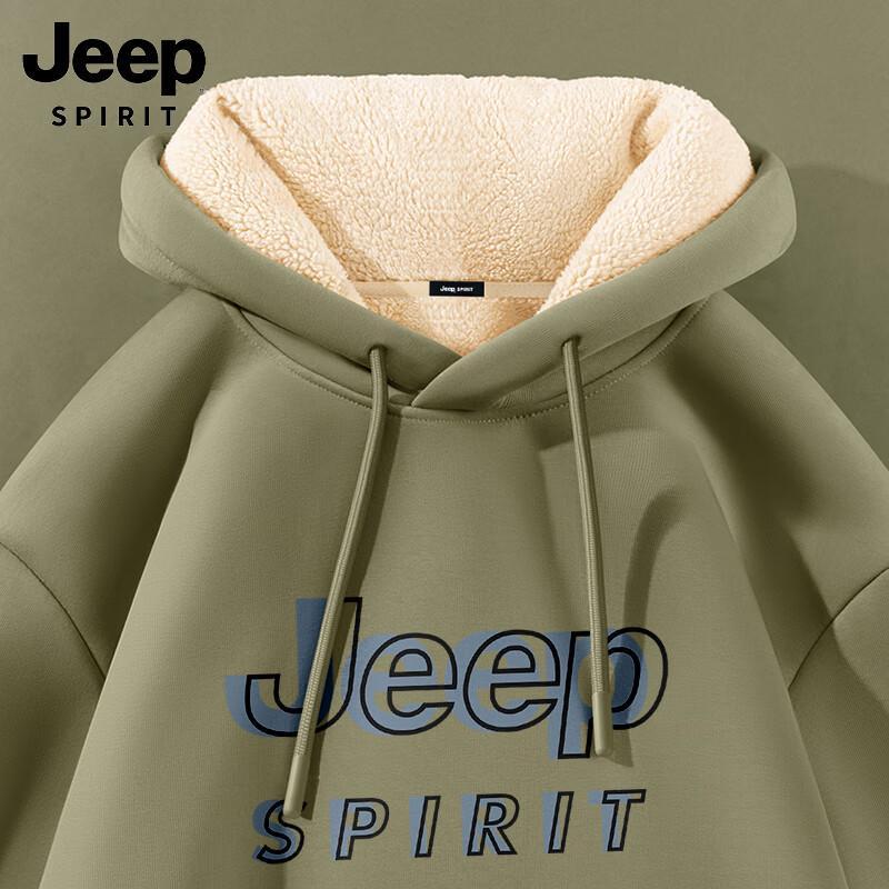 JEEP SPIRIT Men's Heavyweight Fleece Hooded Sweatshirt