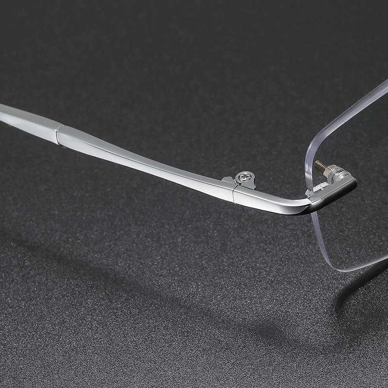 Luxury Designer Metal Frameless Reading Glasses Women Fashion Ultra-Lightweight Versatile Blue Light Blocking Presbyopia Glasses