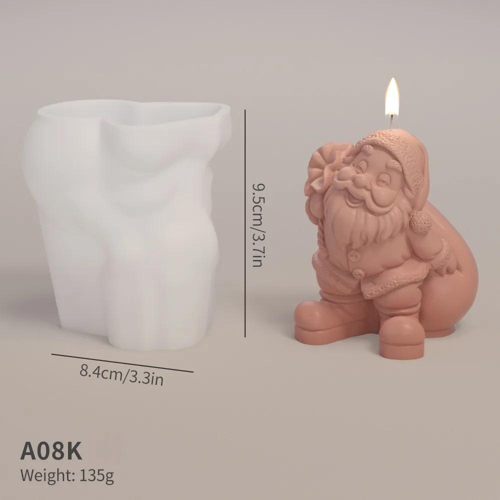 

DIY Санта-Клаус силиконовая форма лось олень гипсовая мыльная смола форма гном инструмент для изготовления свечей украшение для вечеринки рождественские подарки A