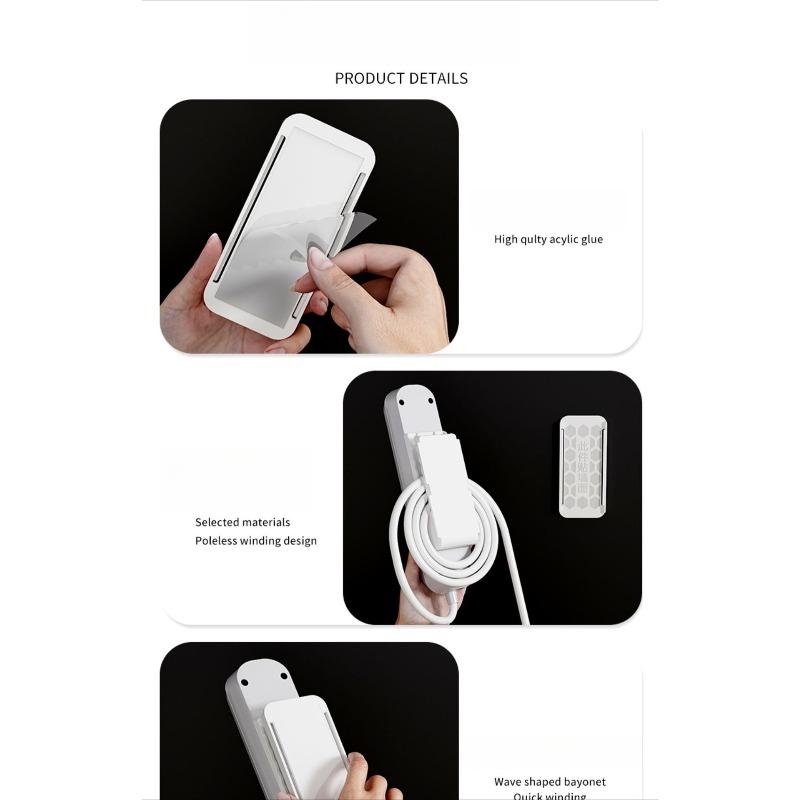 Self Adhesive Plug Holder, Wall Mounted No Drilling Socket Fixing Sticker, Home Seamless Sticker, Nail Free Creative Plug Holder