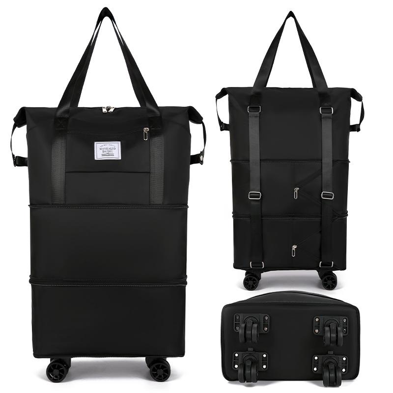 Large Capacity Multifunctional Trolley Handbag: Portable Travel, Business Trip & Maternity Storage Solution with Removable Wheels