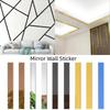 6 Stück 1m Spiegel Dekor Aufkleber Selbstklebend Acryl Kunst Wandfliese Deckenkante 3D Streifen Dekoration TV Hintergrund Wandaufkleber