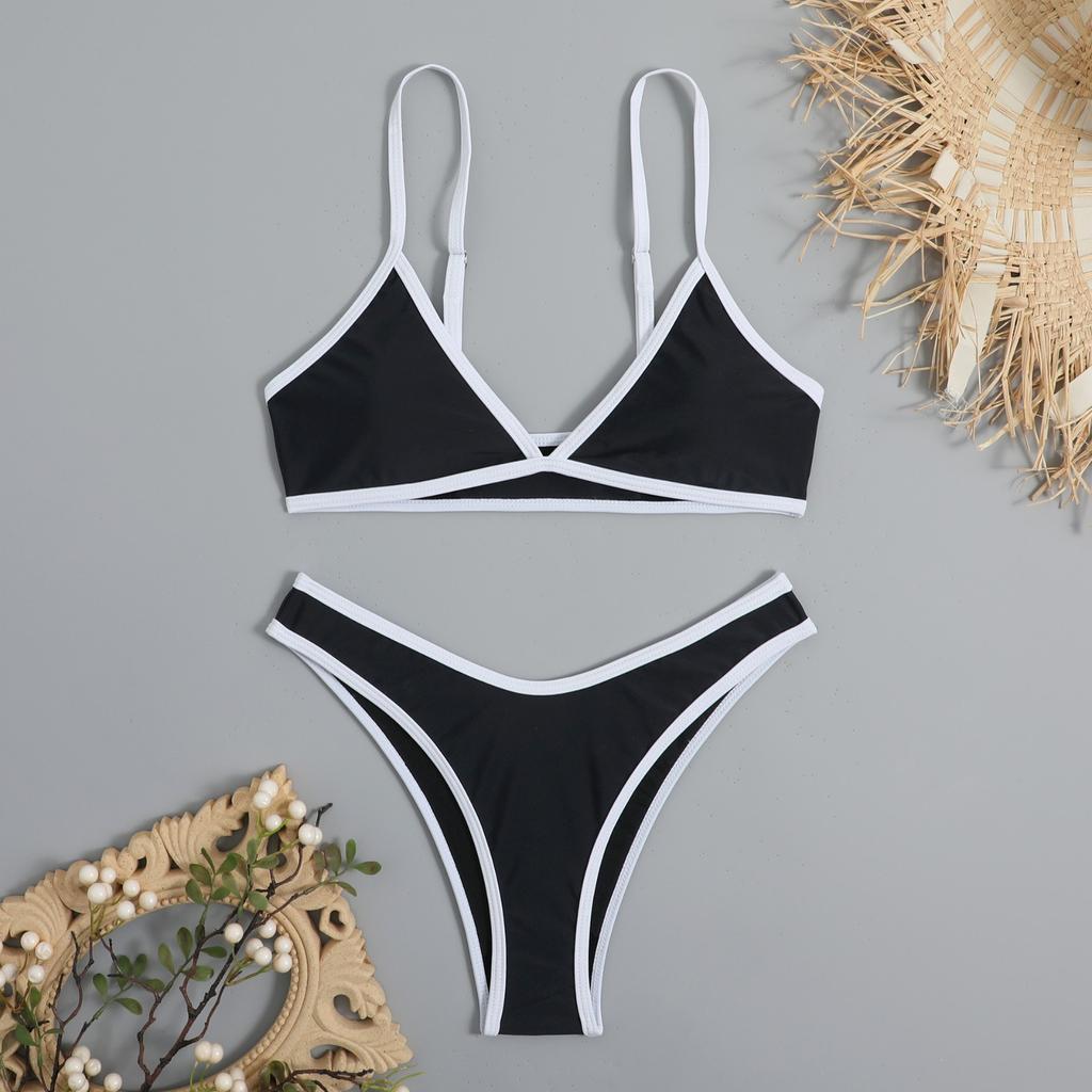 Women's Bikini Split Swimwear Sexy Color With Chest Cushion Without Steel Bracket