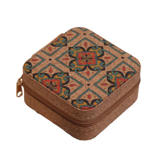 Retro Jewelry Case Portable Travel Jewelry Box Small Jewelry Organizer with Removable Divider Hooks for Earrings Rings Necklaces