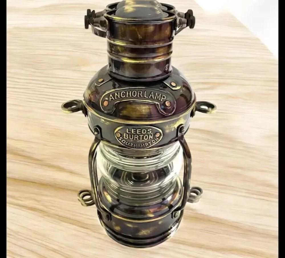 Handmade Vintage Style Burner Lantern, Brass Ship Lantern, Marine Oil Burner Lantern Home Decor, Nautical Lamp, Copper Lamp, Christmas Gift