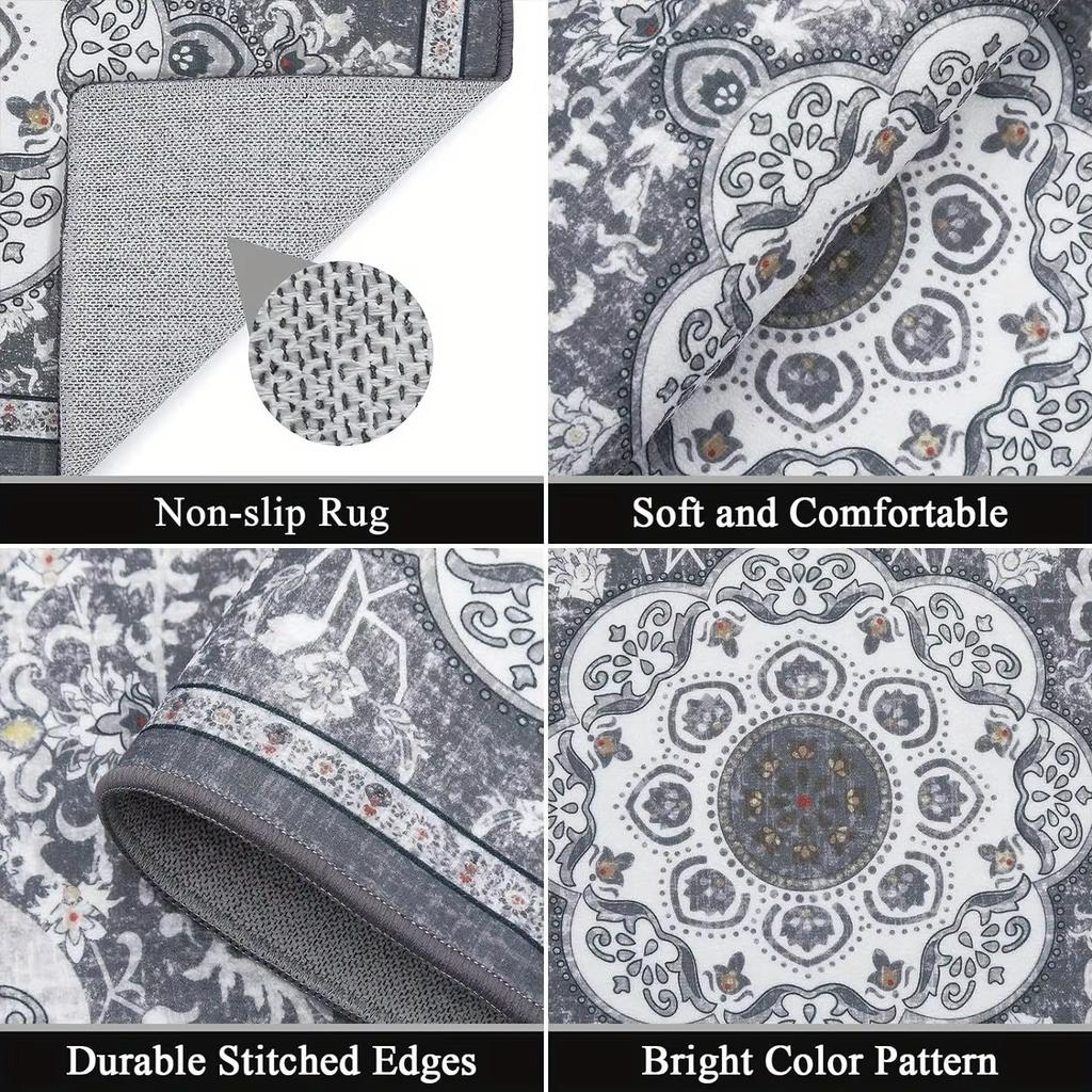 3 Pcs Set Floor Mat Bohemian Style Rugs Kitchen Carpet Non-Slip  Washable Kitchen Decoration Office Bedroom Corridor Rug