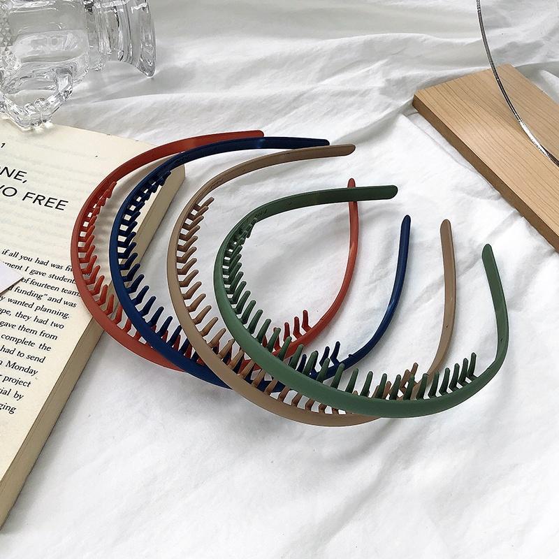 Fashion Simple Hairband Women Morandi Color Hair Comb Belt Press Hair with Teeth Non-Slip Headband Girls Hair Accessories