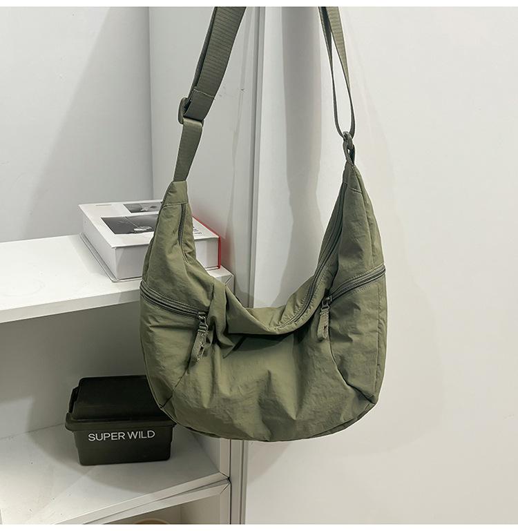 

Простая сумка для круассанов, спортивная сумка для йоги, легкая сумка через плечо, сумка для пельменей на плечо в виде полумесяца, сумка на подмышку зелёный