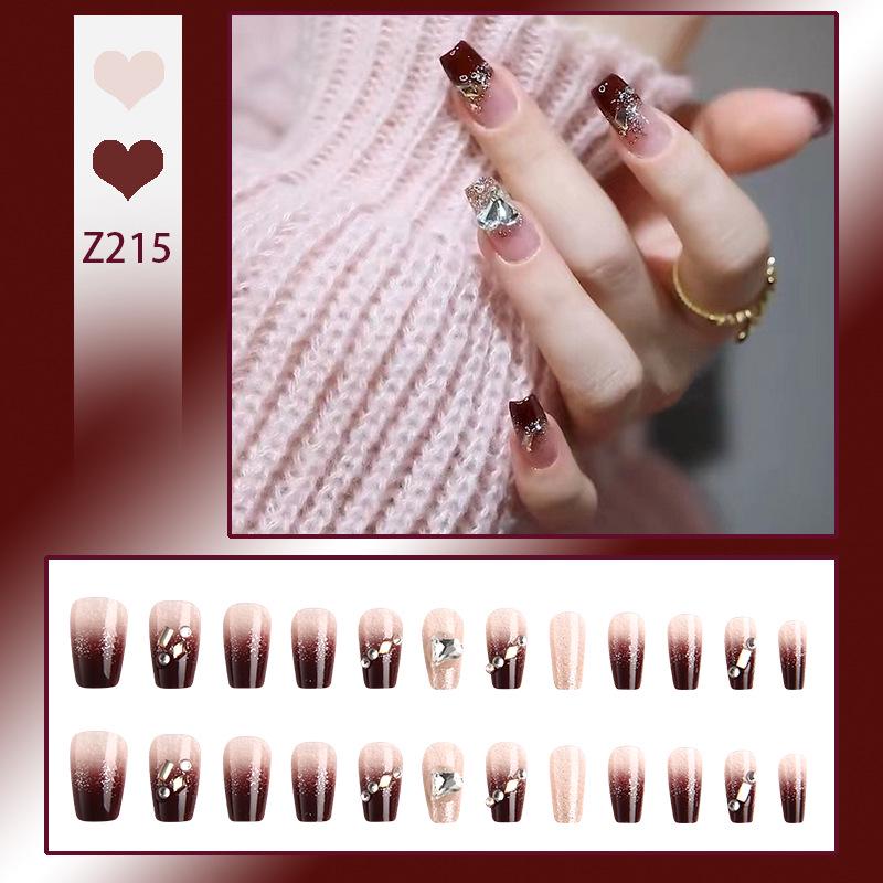 Luxurious Transparent Blush Bubble Rose Press-On Nail Set with Wearable Stickers