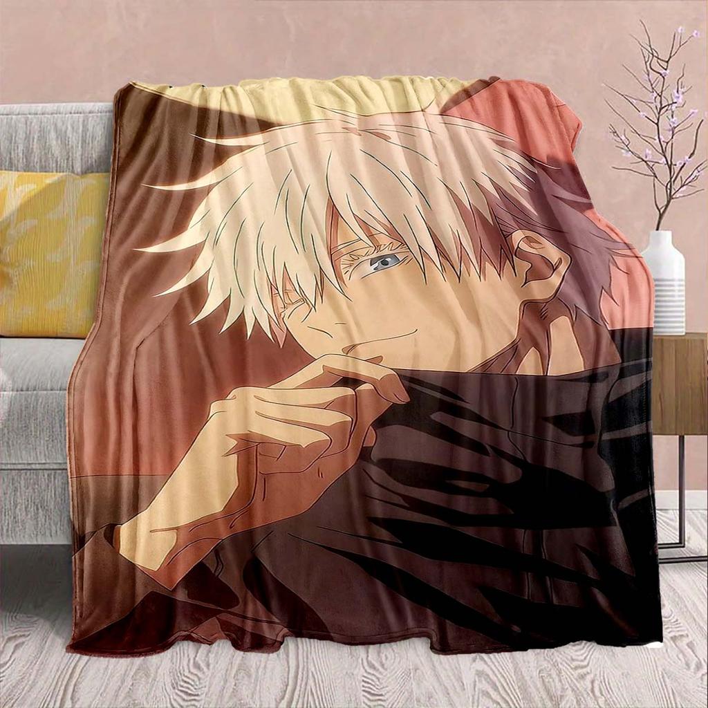 Jujutsu Kaisen Flannel Cartoon Blanket Soft Warm Throw Lightweight Cozy Sofa Bed Decor -QJY