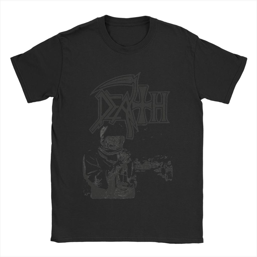 Death T Shirt for Men Pure Cotton Novelty T-Shirt Crew Neck Band Tees Short Sleeve Clothes Summer