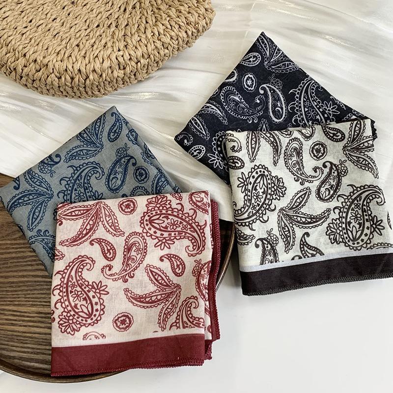 Silk scarf neck small square scarf summer match shirt neck neck protection small scarf headscarf summer women's pastoral hair band hair accessories