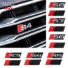 Für Audi RS3 3D ABS Chrom Schwarz Logo Kühlergrill Emblem Auto Frontgrill Abzeichen Dekor Auto Zubehör Für Audi S3 S4 S5 S6 S7 S8 RS3 RS4 RS5 RS6 RS7