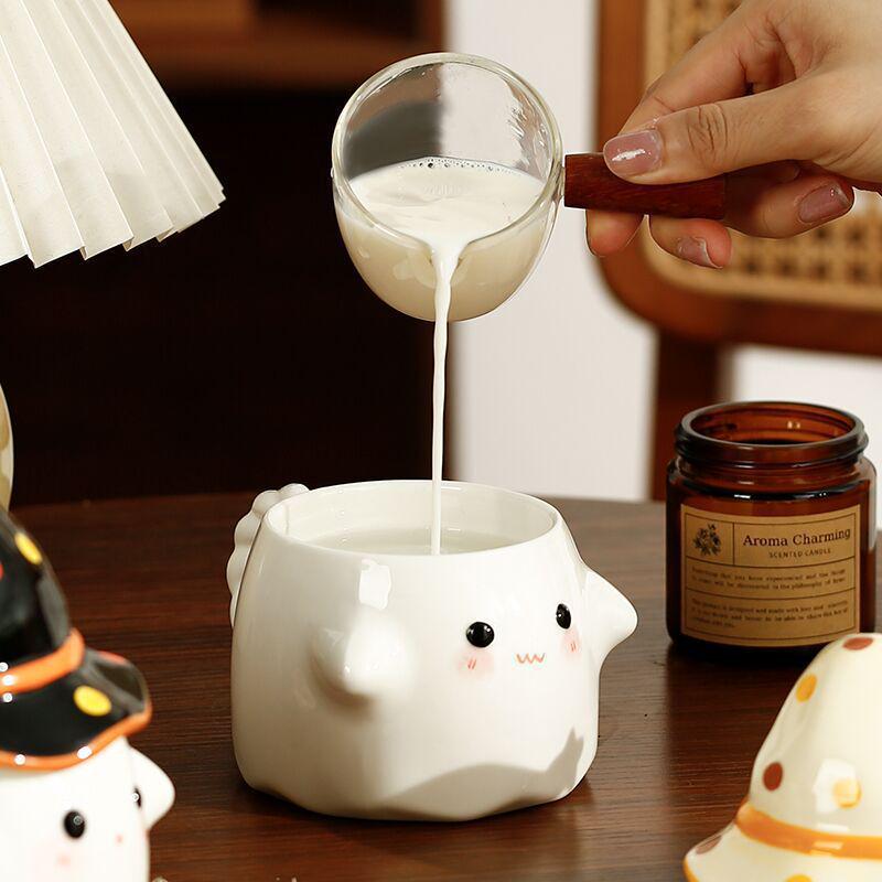 Quirky Ghost Ceramic Mug with Lid - Unique Birthday or Graduation Gift for Her