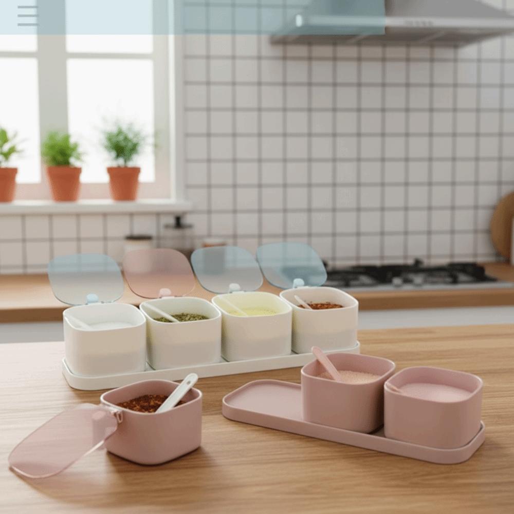 Organizador de Condimentos Antideslizante Contenedor de Especias Hermético Herramientas para Especias Caja de Especias Cocina