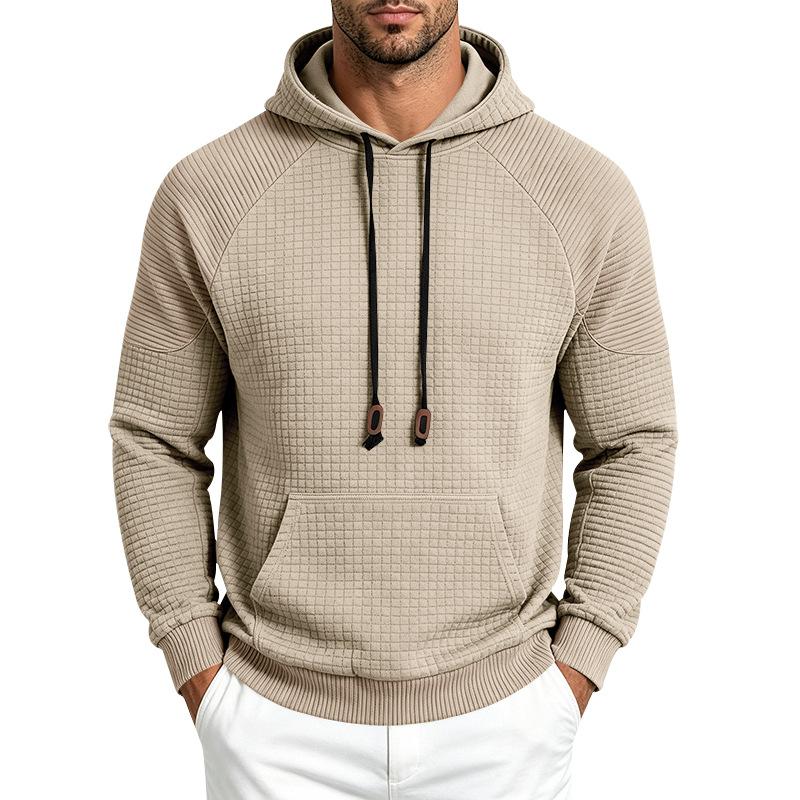 Herren S Europäischer Stil Waffelstrick Kapuzenpullover Langarm
