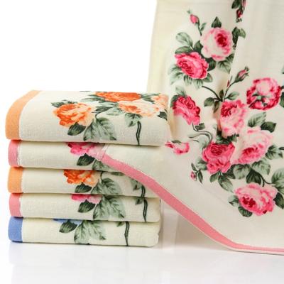Baby Towel Flower Print Kids Bath Towel Soft Absorbent Washcloth Cotton Children Newborn Bathroom Shower Wipe Face Towel 74x34cm